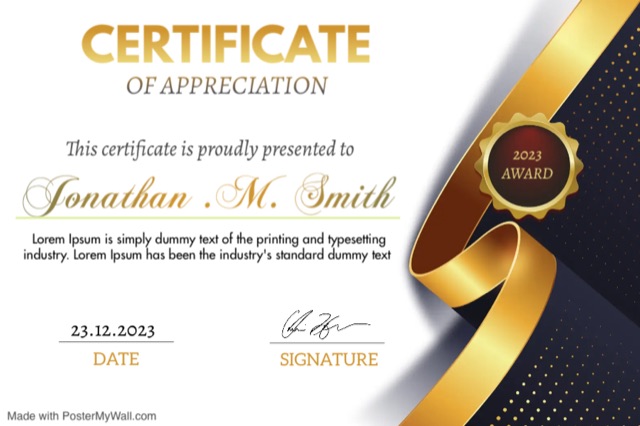 Awrddd very certificates design by Tomiwa Ola