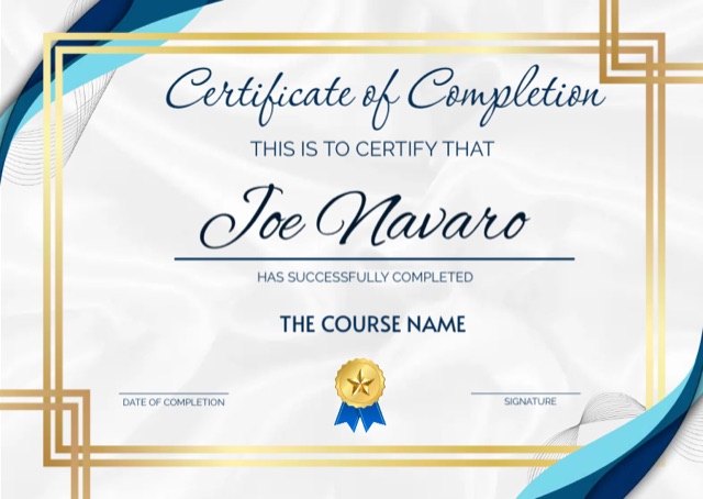 Certificate design preview