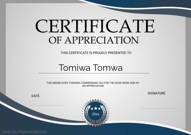Certttt certificates design by Tomiwa Ola